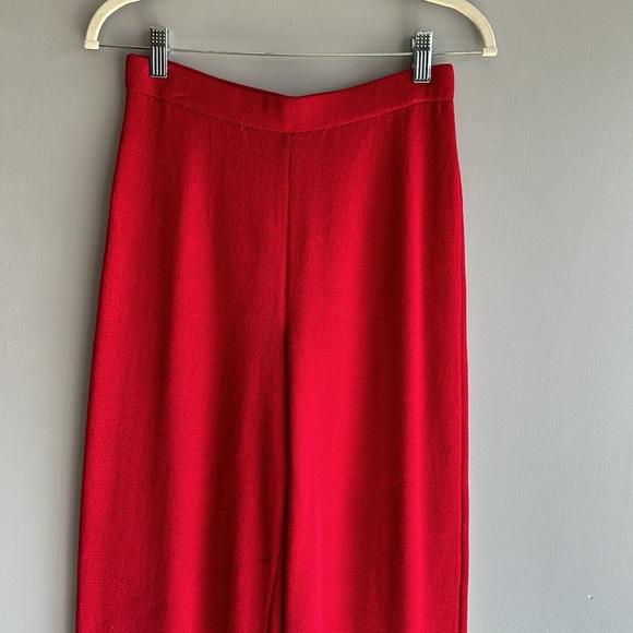 St. John red high waist wide leg pants size 4 - Picture 3 of 6